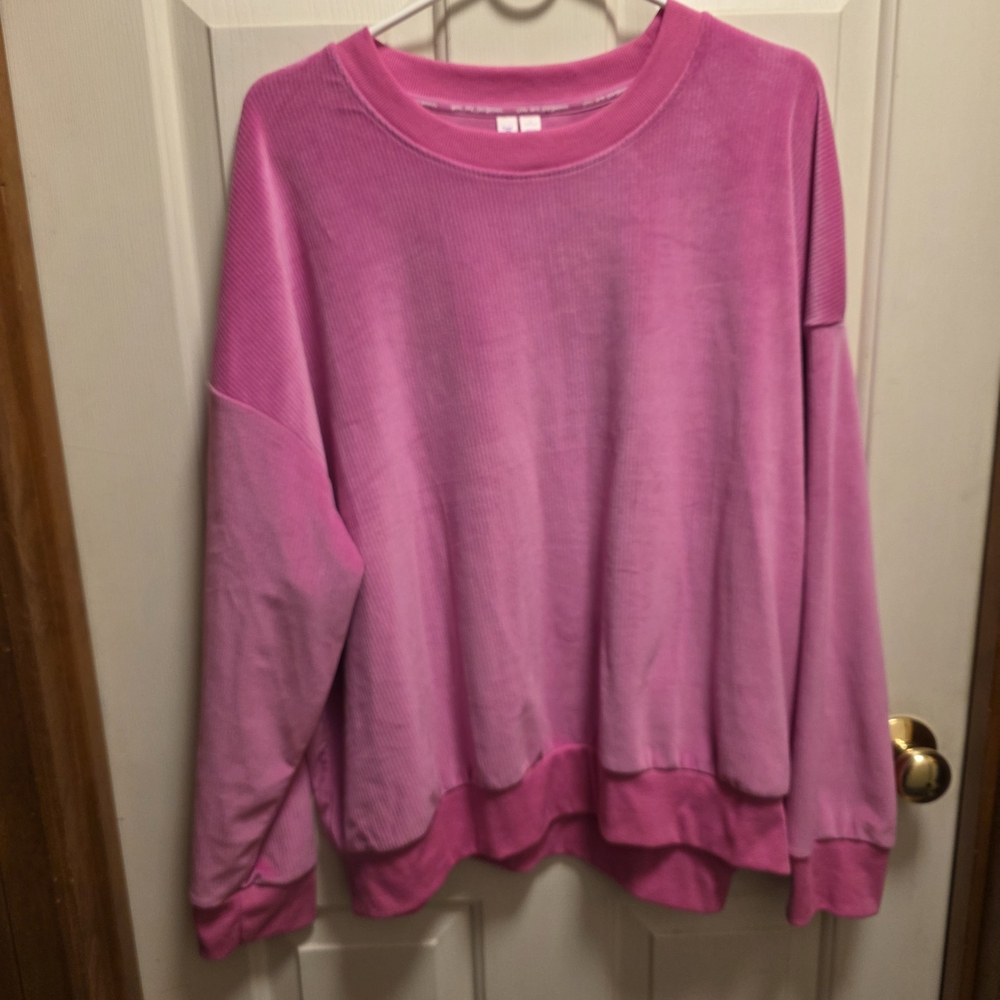🌴 Joyspun Bright Pink Sweatshirt Size 2x GUC - Picture 2 of 8